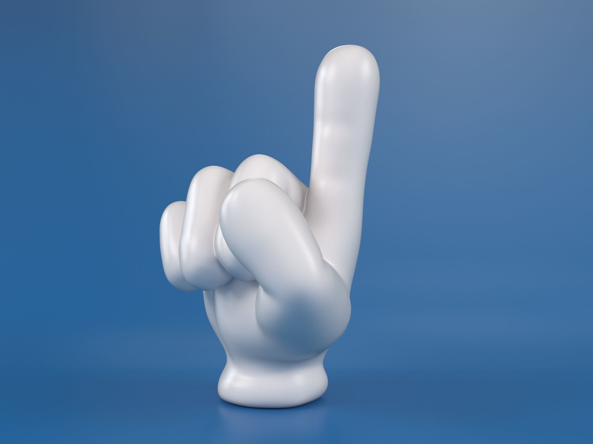 Cartoon hand 5 fingers Index 3D print model_4