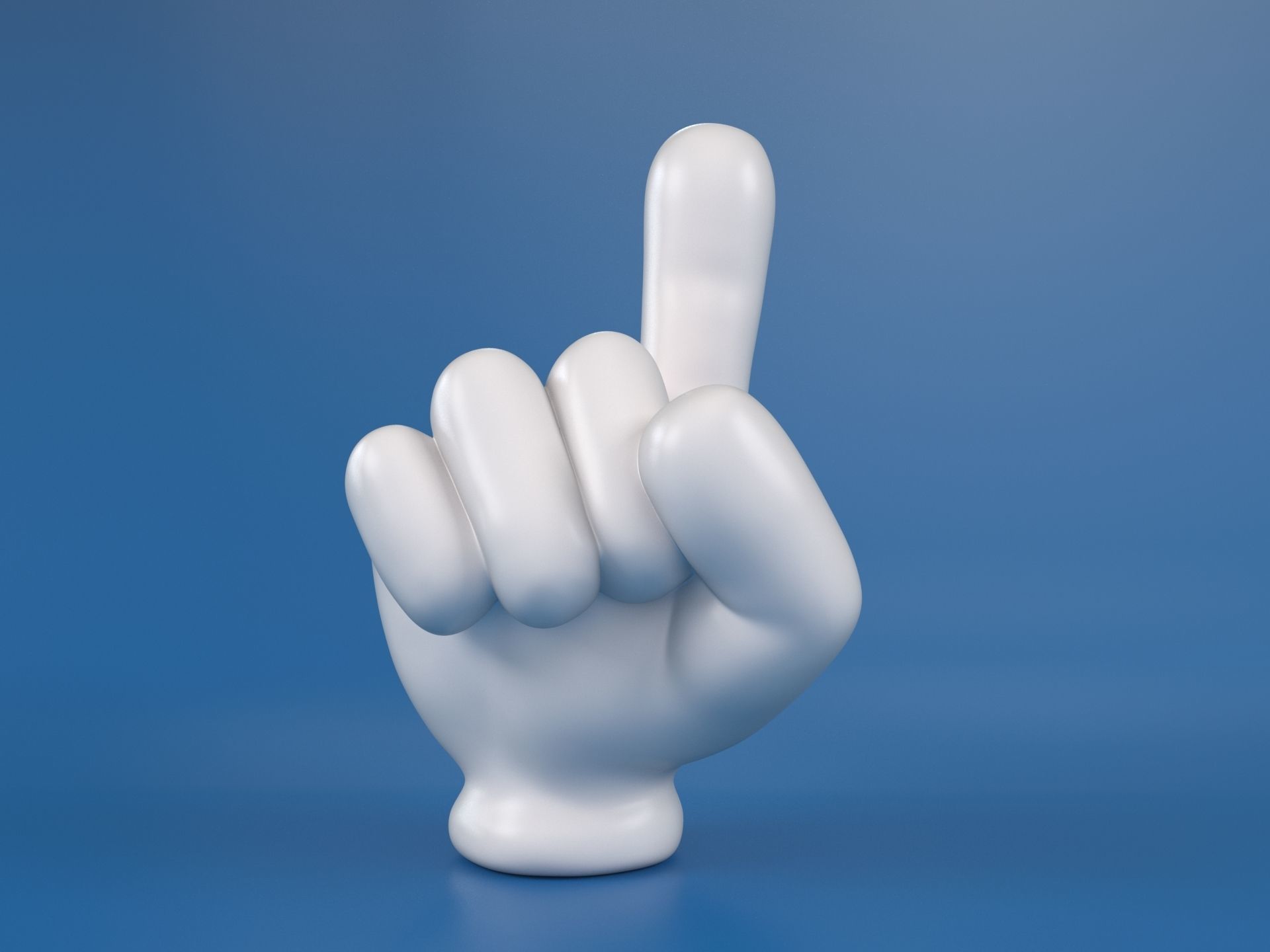 Cartoon hand 5 fingers Index 3D print model_5