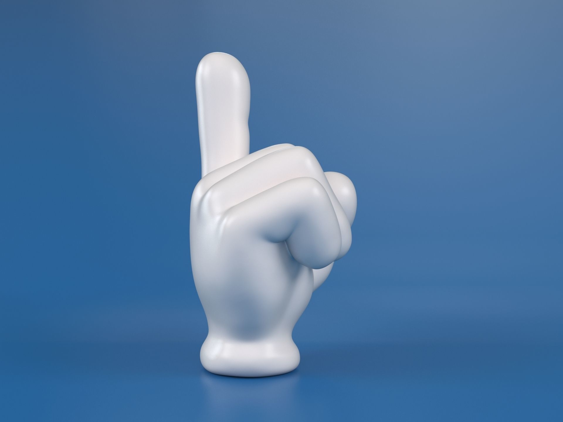 Cartoon hand 5 fingers Index 3D print model_7