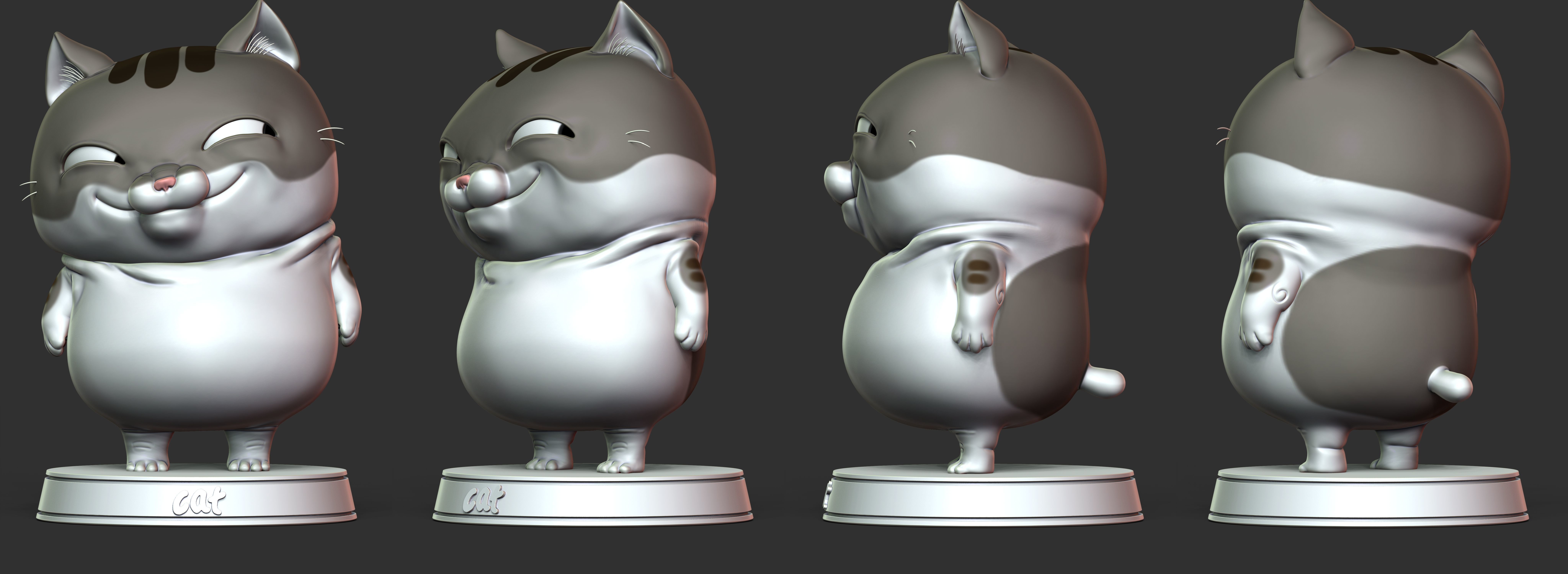 Cat Cartoon  3D print model_5