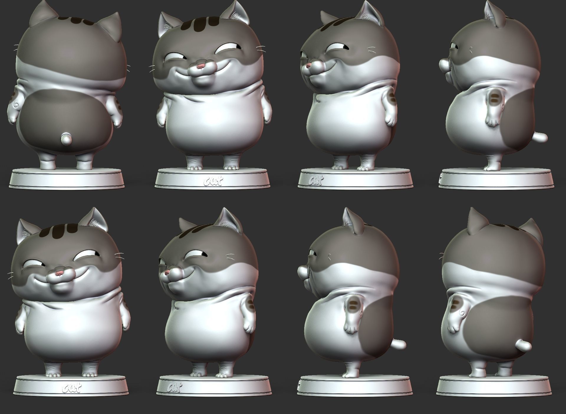 Cat Cartoon  3D print model_6