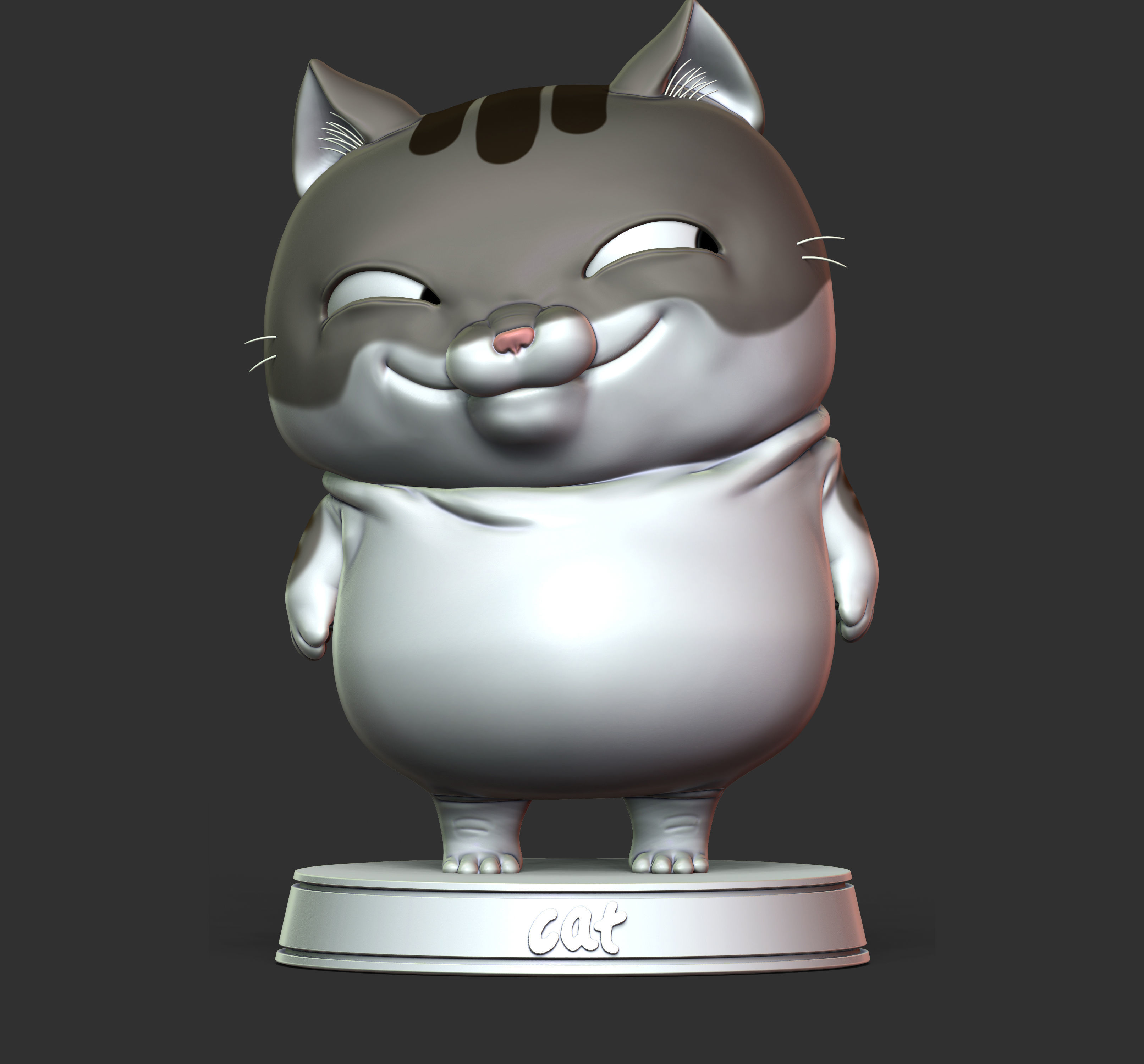 Cat Cartoon  3D print model_4
