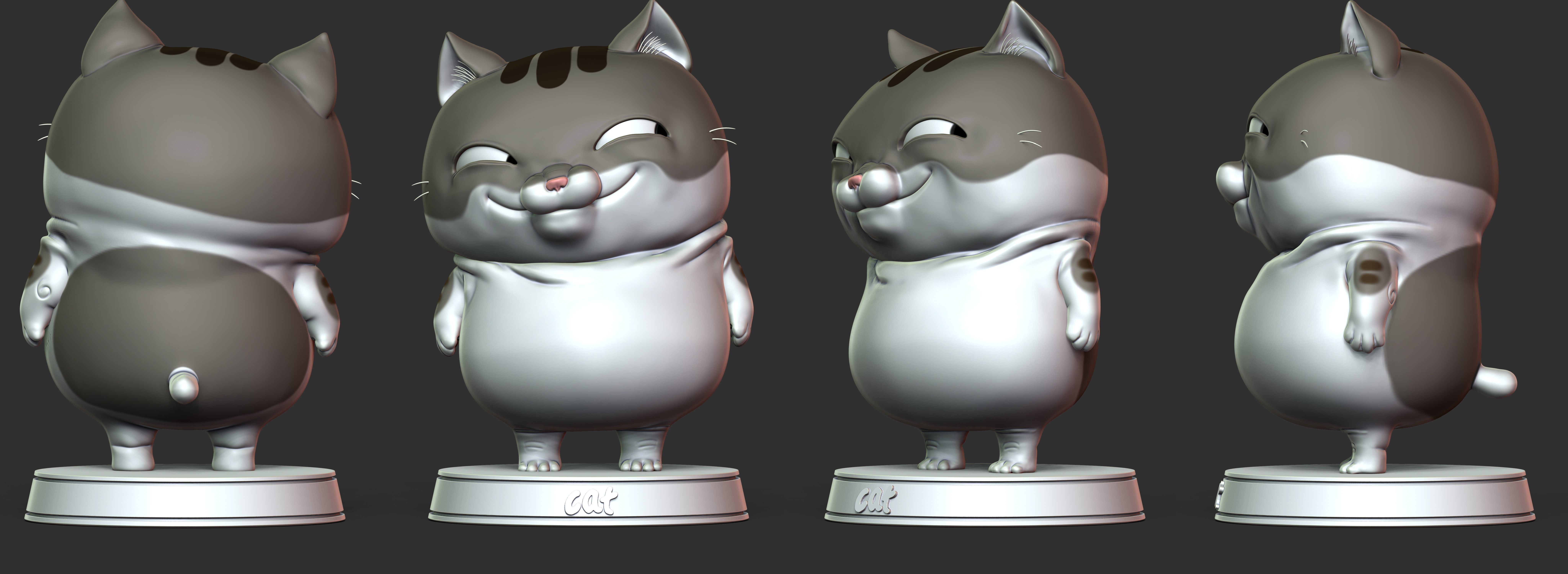 Cat Cartoon  3D print model_7