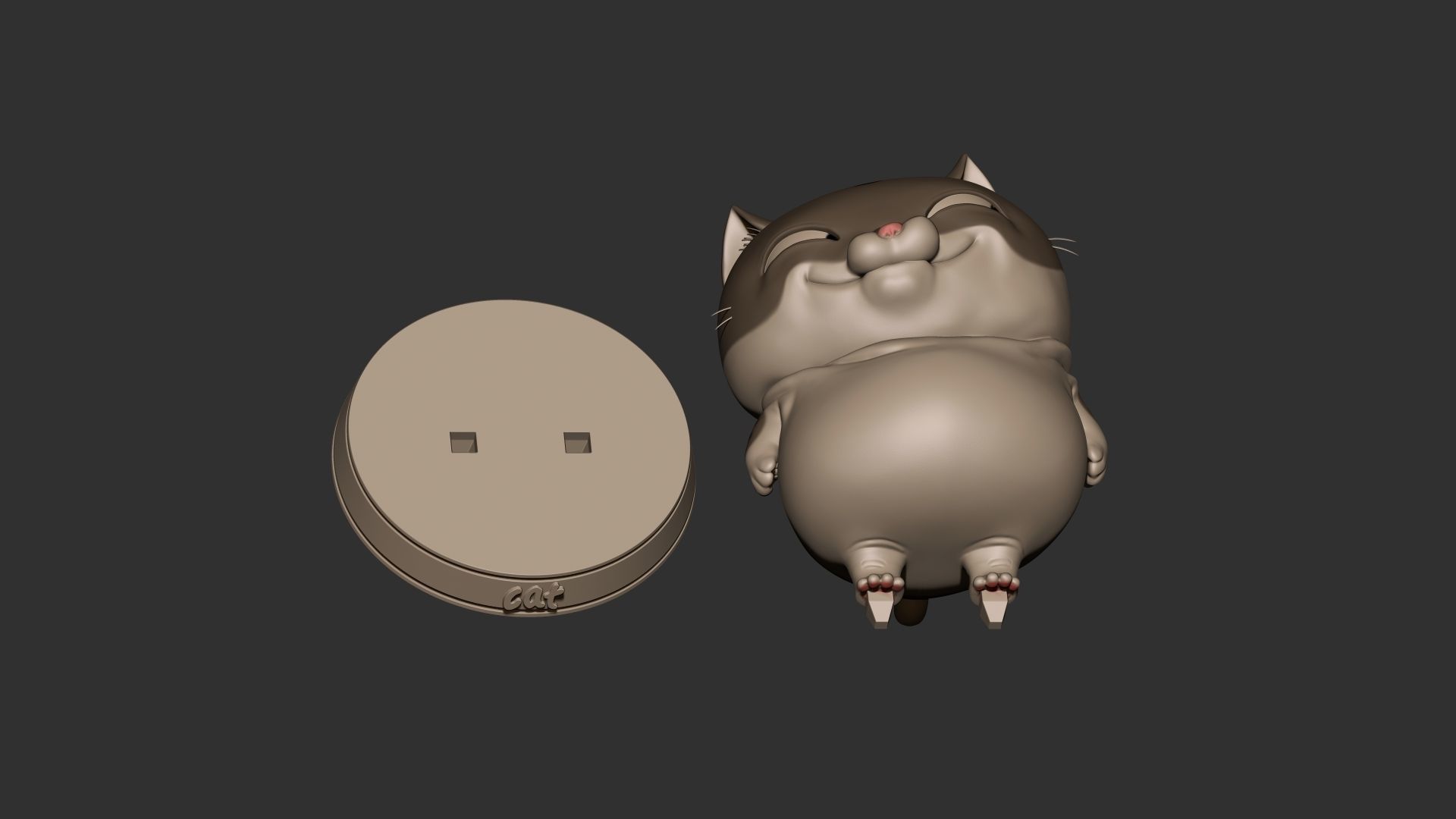 Cat Cartoon  3D print model_8