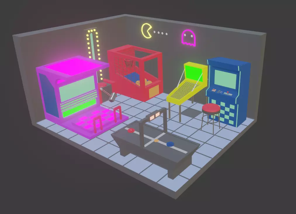 Arcade Room Free 3D model_0