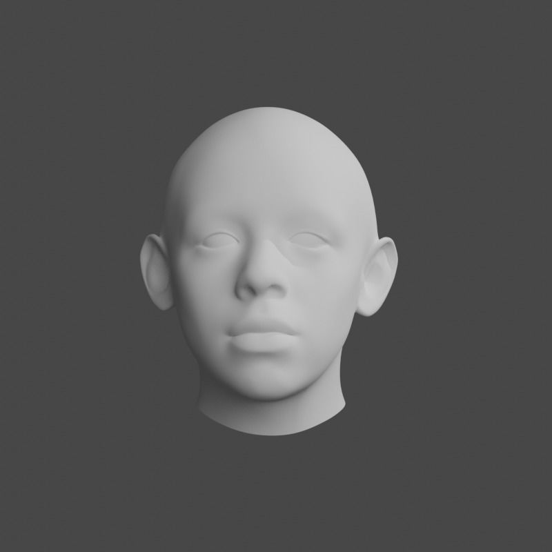 3d head human 3D model_3