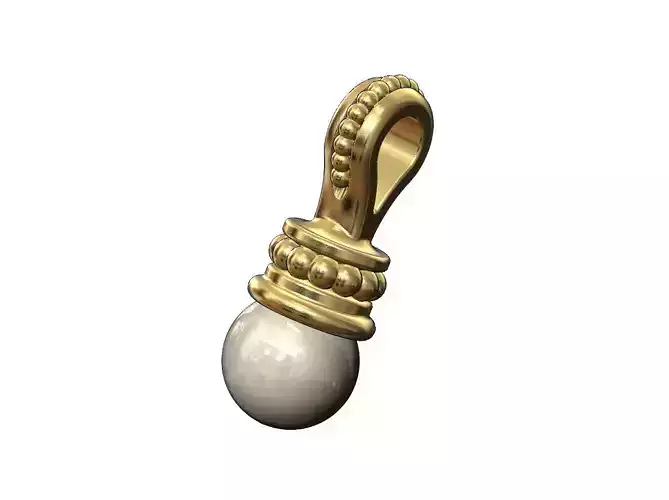 Beaded 6mm pearl pendant and charm