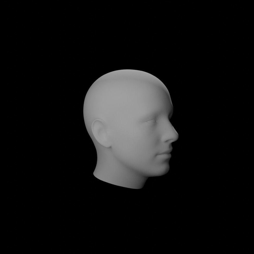 male 3d head 3D model_3