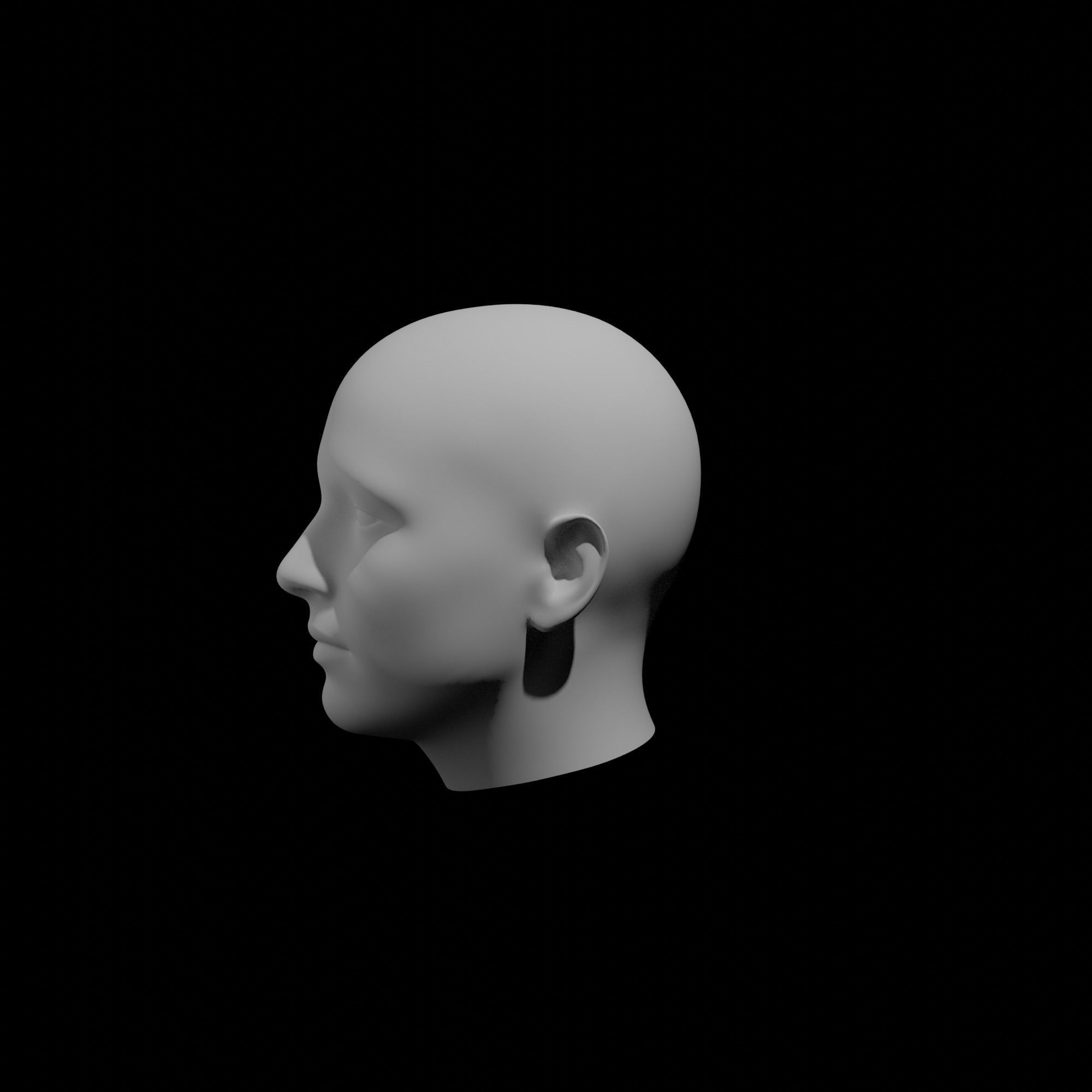 male 3d head 3D model_1