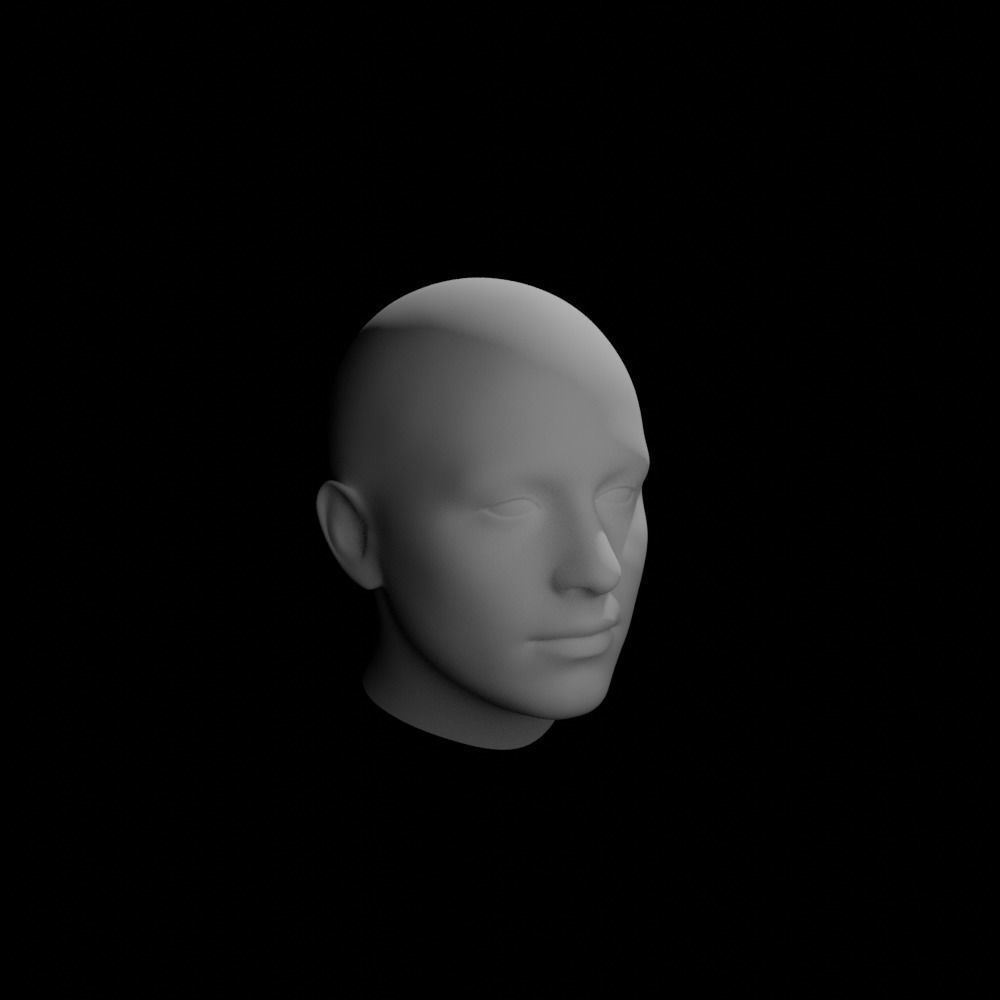male 3d head 3D model_2