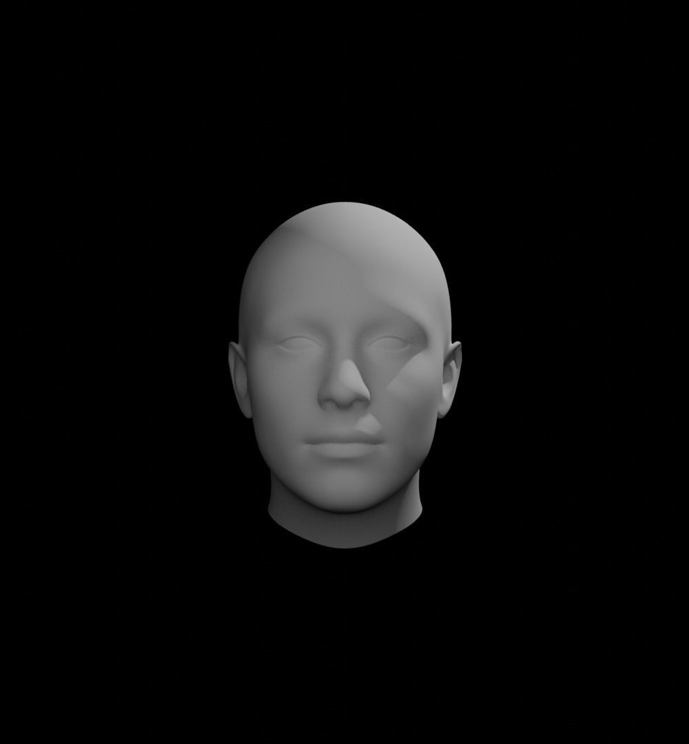 male 3d head 3D model_4