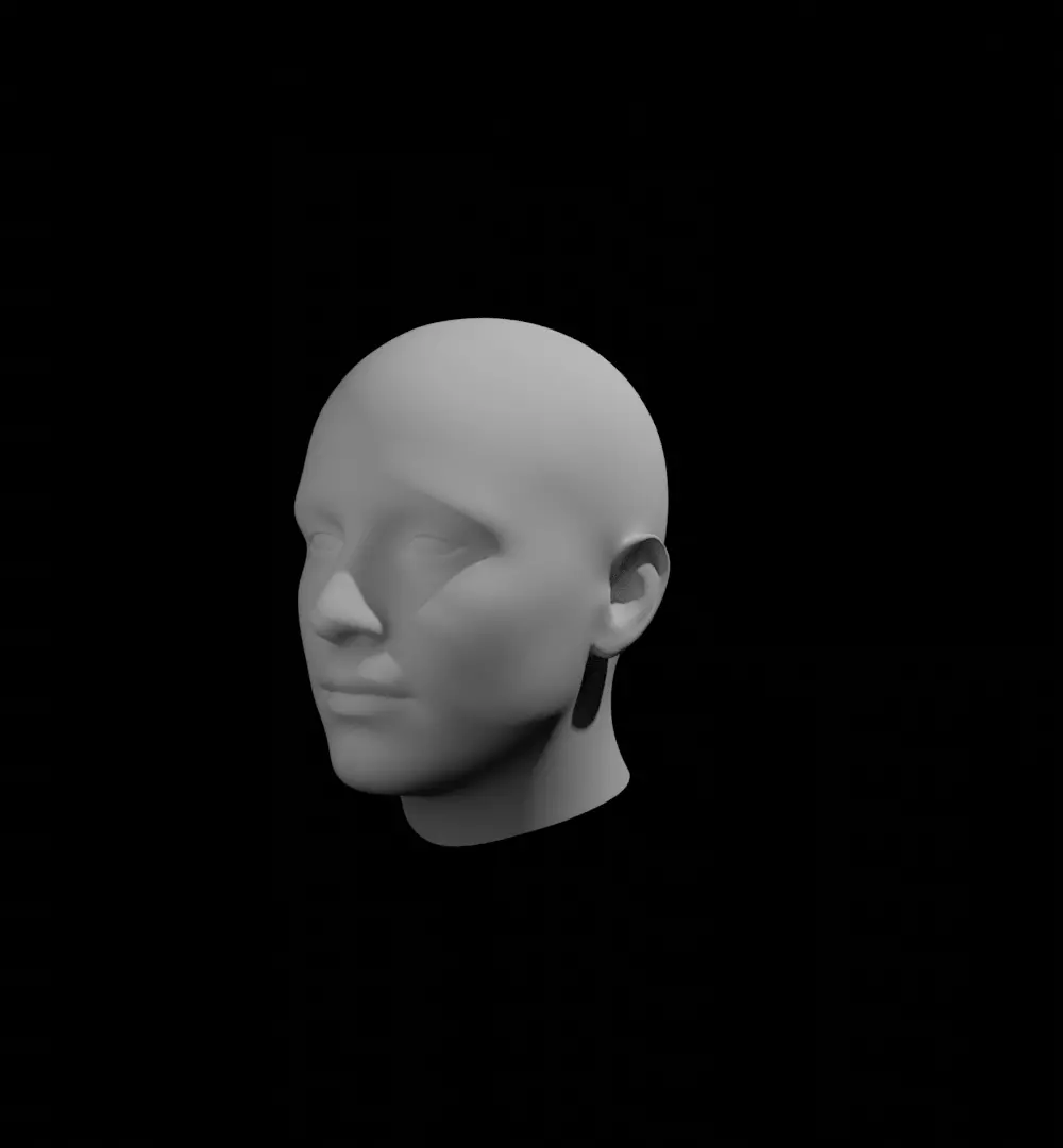 male 3d head 3D model_0