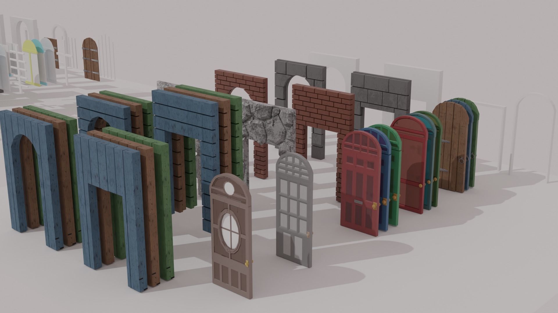 Custom City Low-poly 3D model_2