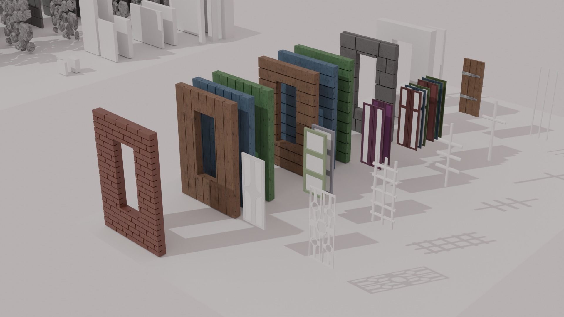 Custom City Low-poly 3D model_4