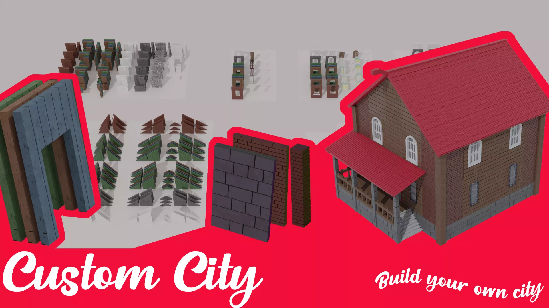 Custom City Low-poly 3D model_0