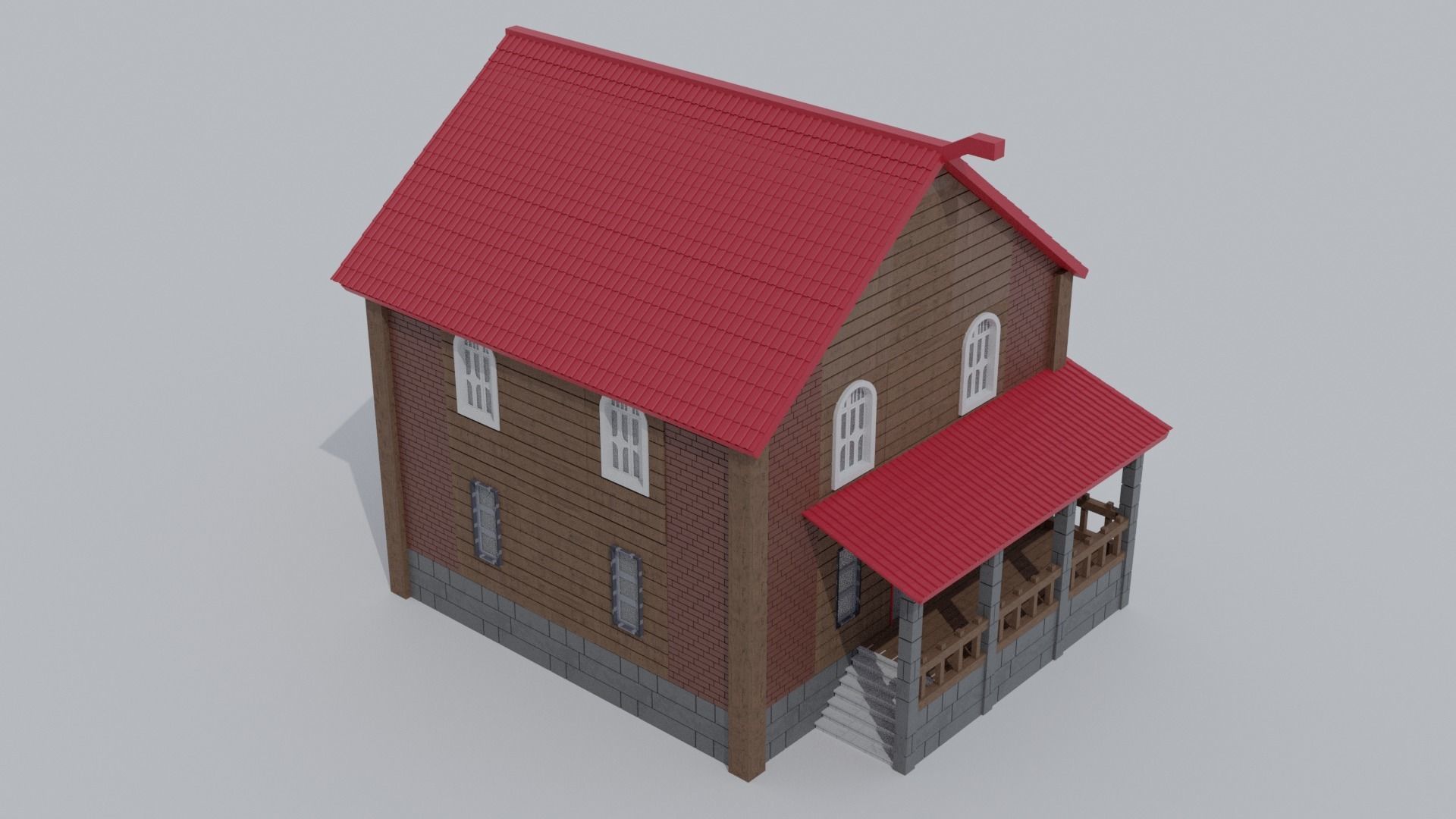 Custom City Low-poly 3D model_9