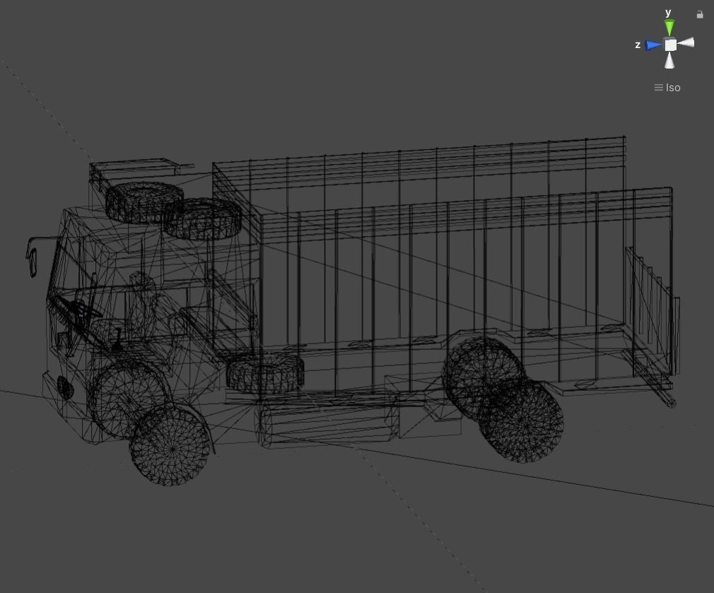 Indian truck with interior Low-poly 3D model_7