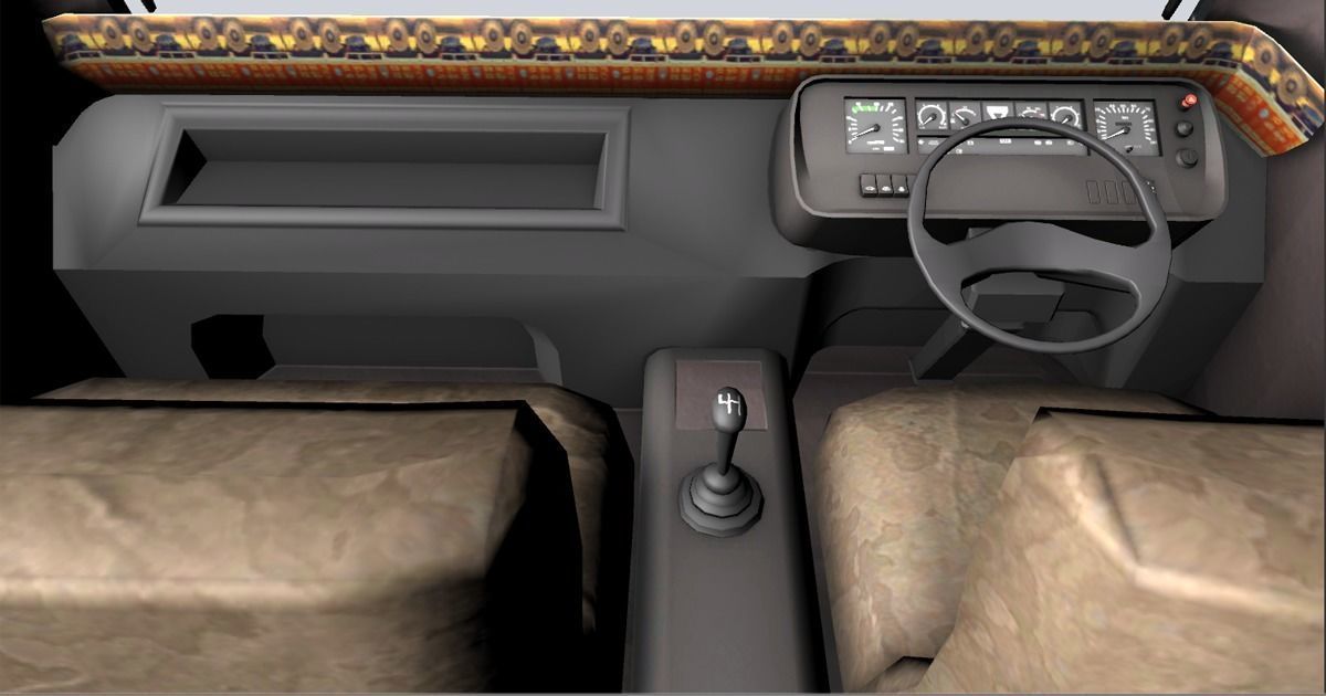 Indian truck with interior Low-poly 3D model_3
