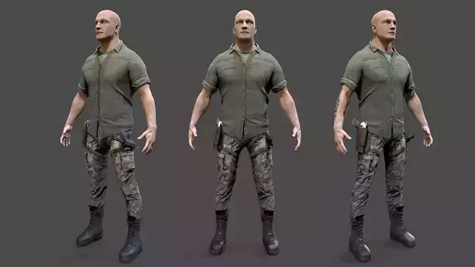 Soldier Low-poly 3D model