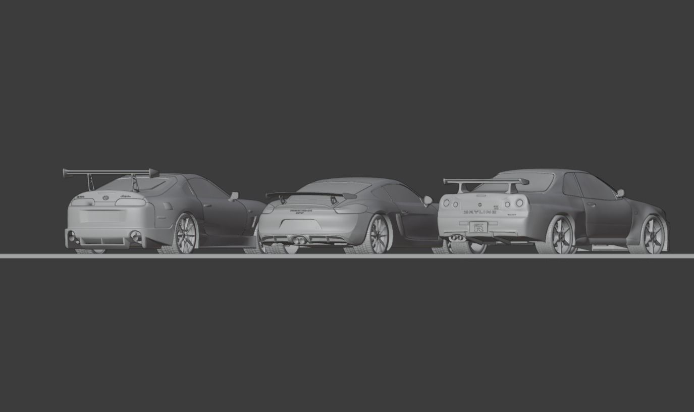 car JDM CAR s meet up Low-poly 3D model_2