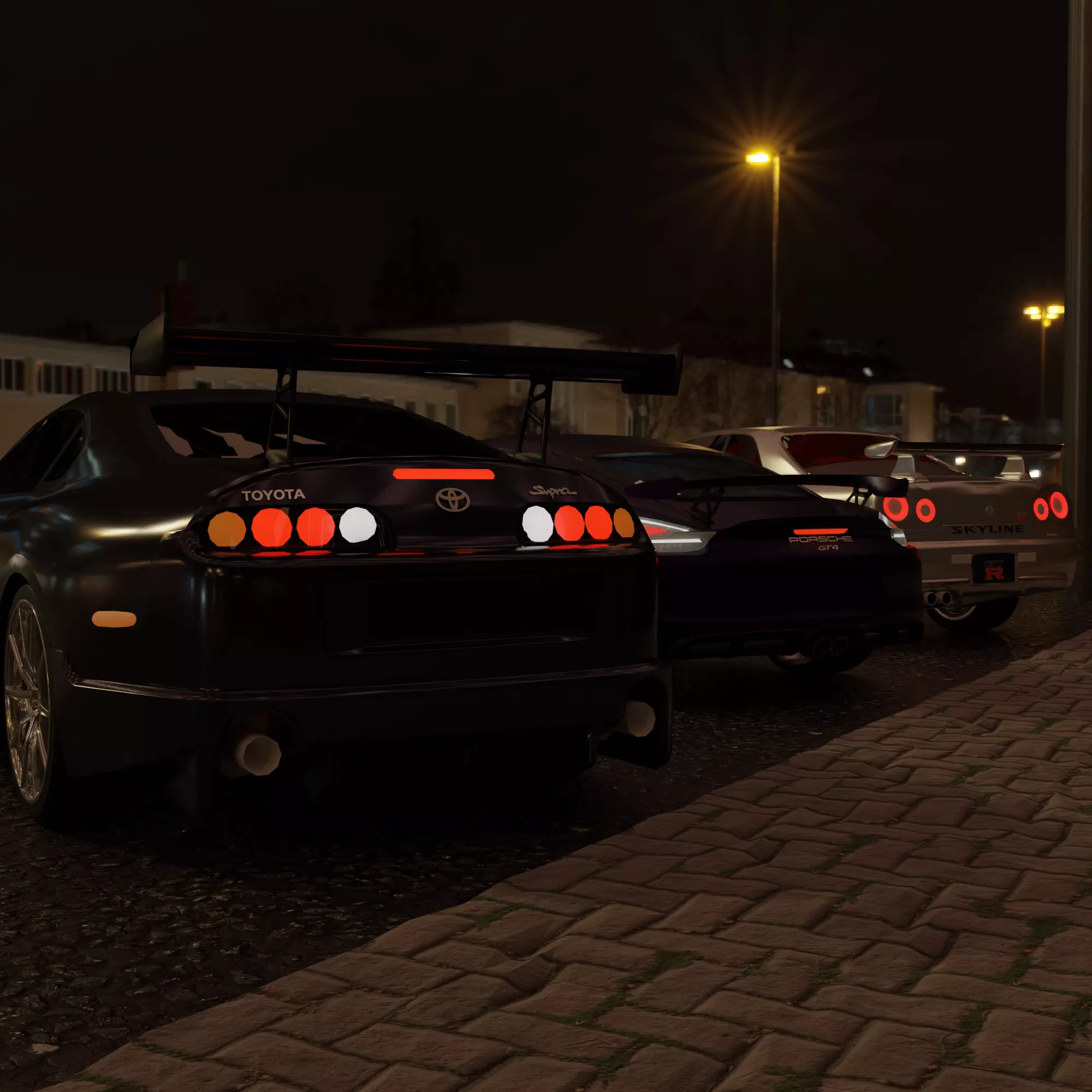 car JDM CAR s meet up Low-poly 3D model_0