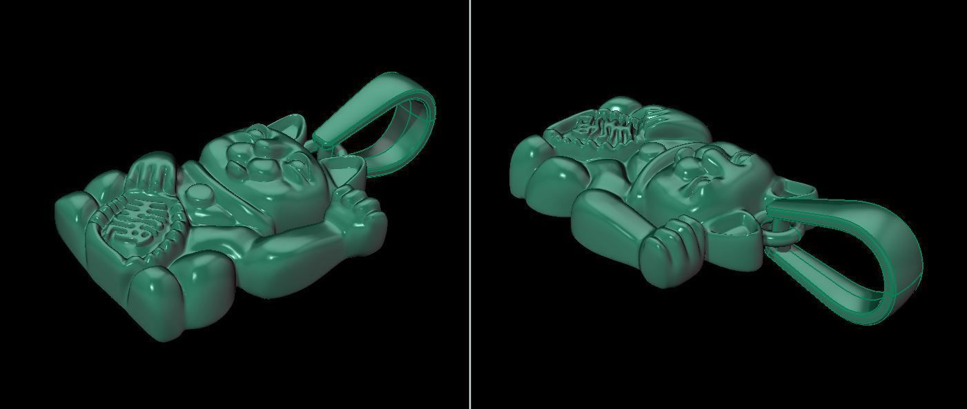 Lucky Cat Pendant 3D print model_10