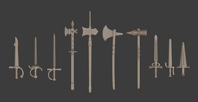 European Medieval Renaissance Weapons Mixed 3D print model