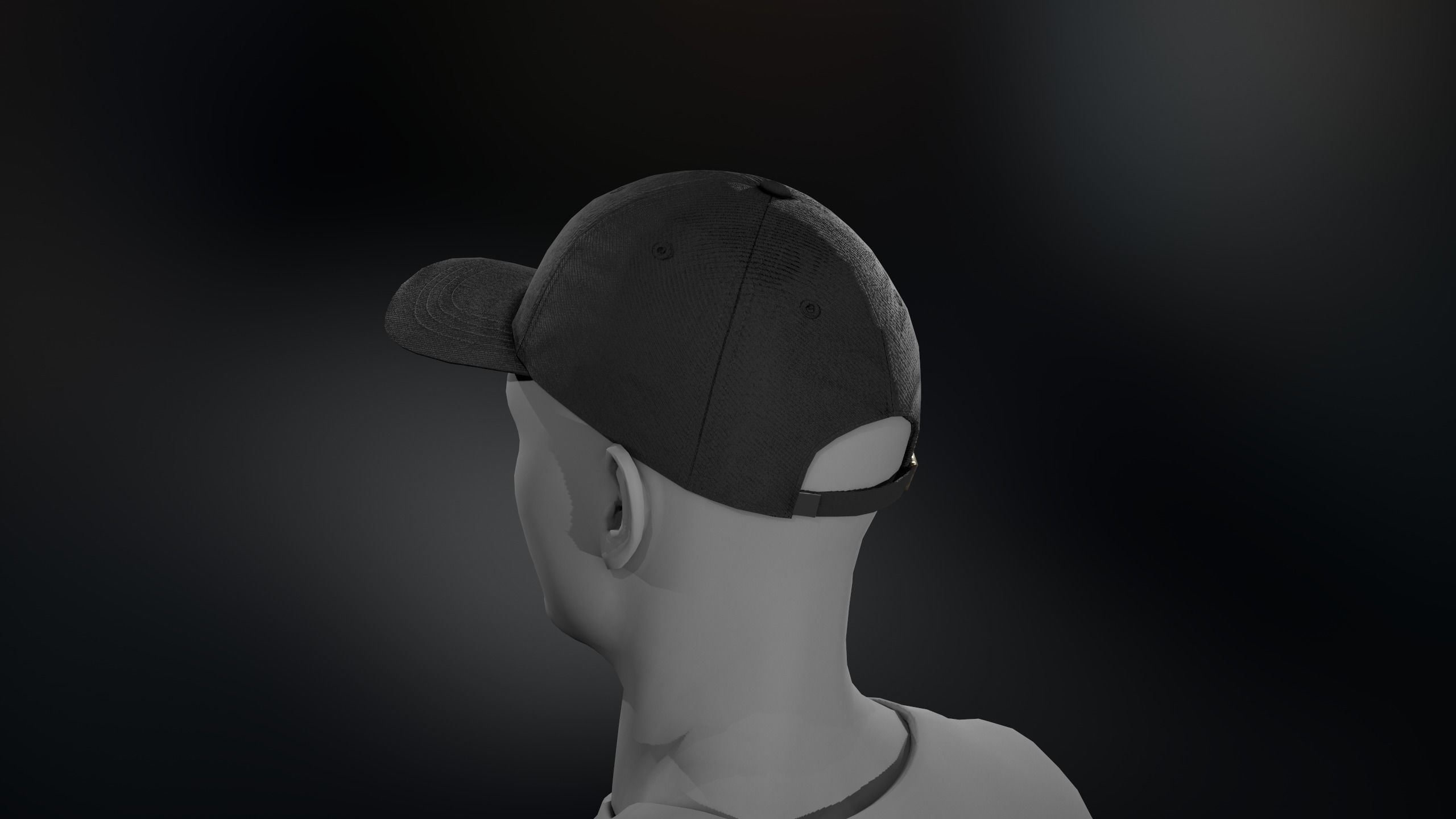 Black Basketball Hat Low-poly 3D model_5