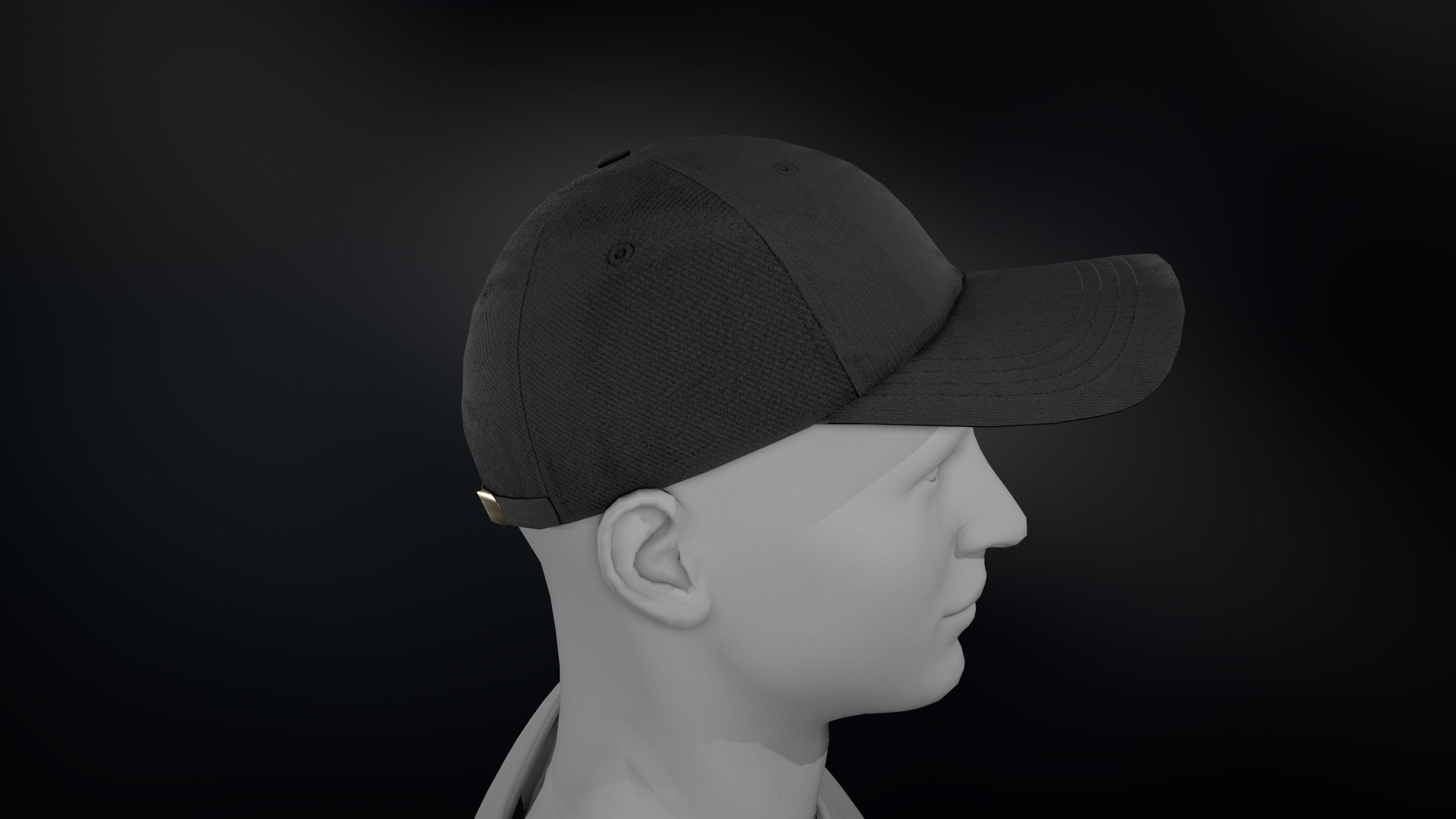 Black Basketball Hat Low-poly 3D model_10