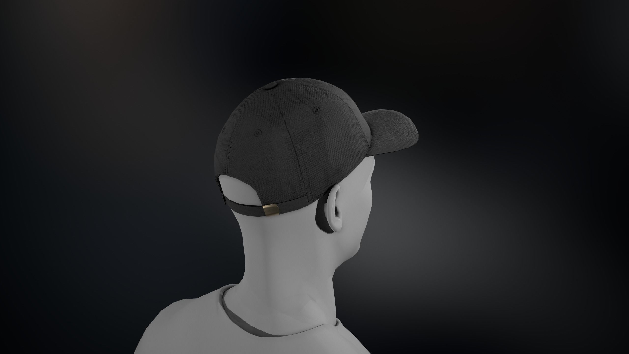 Black Basketball Hat Low-poly 3D model_7