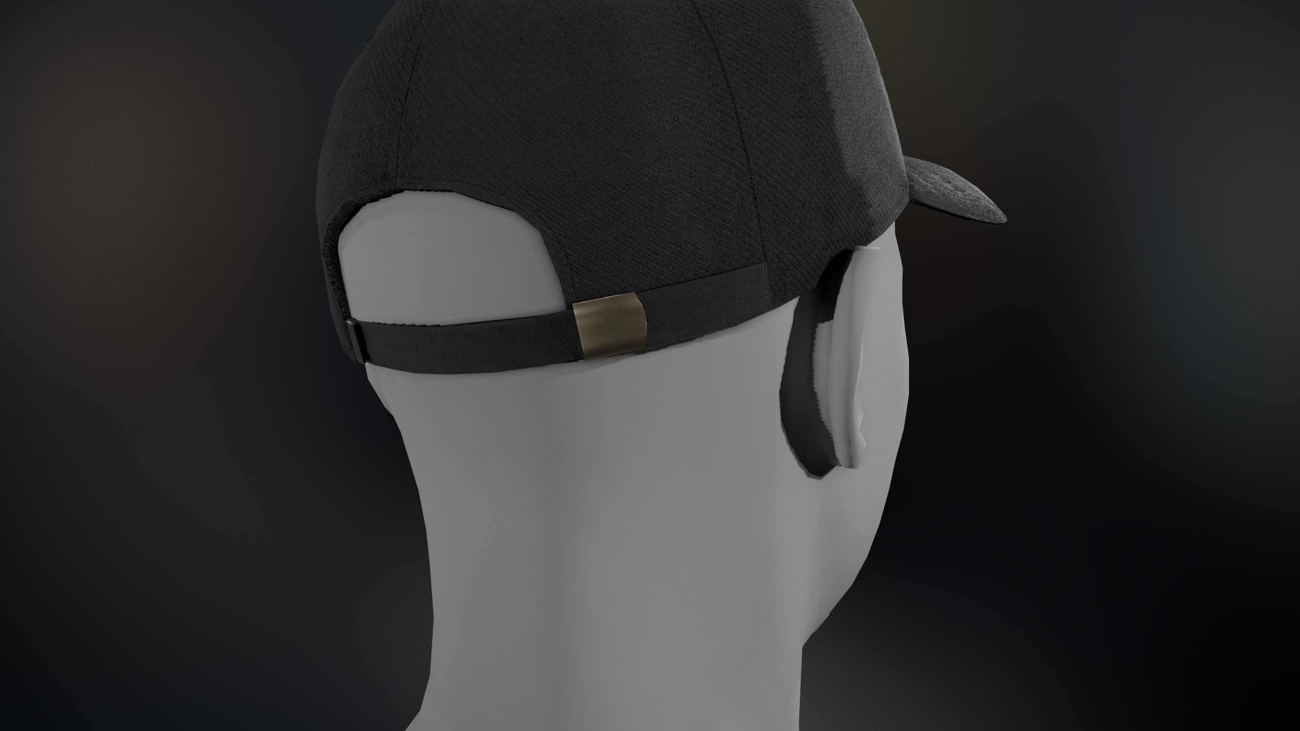 Black Basketball Hat Low-poly 3D model_11