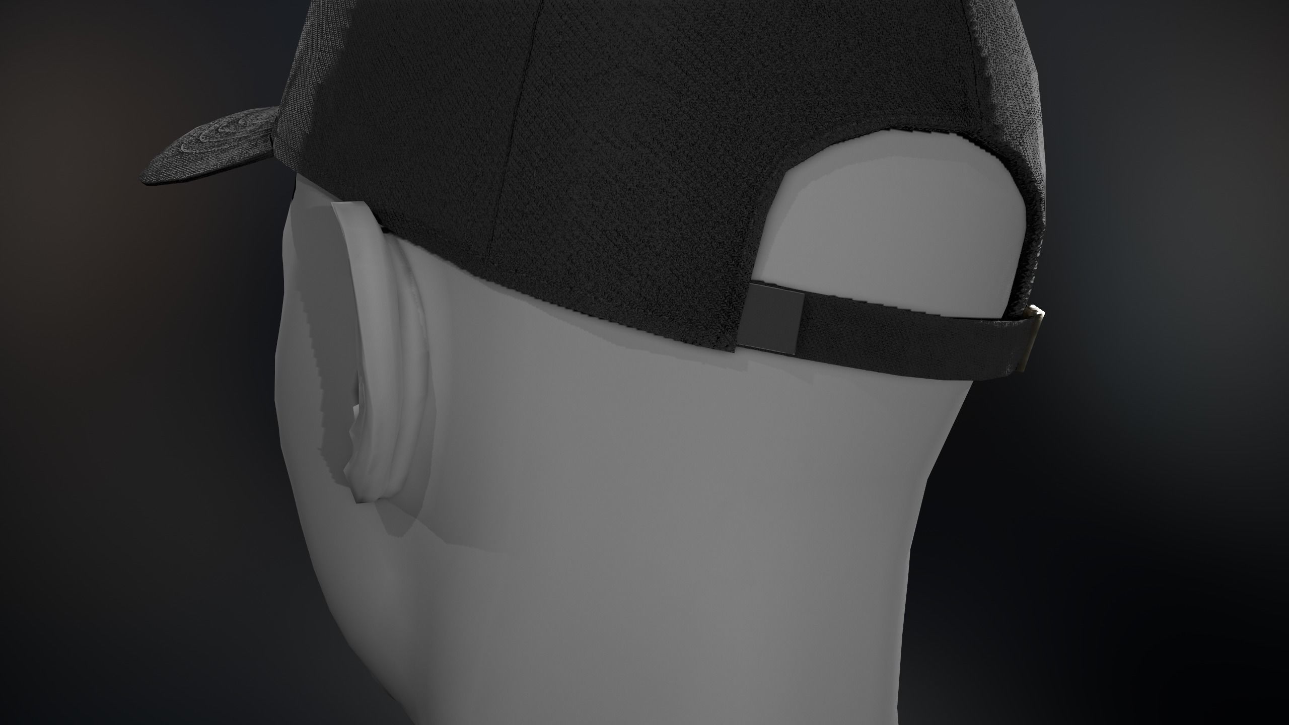 Black Basketball Hat Low-poly 3D model_14