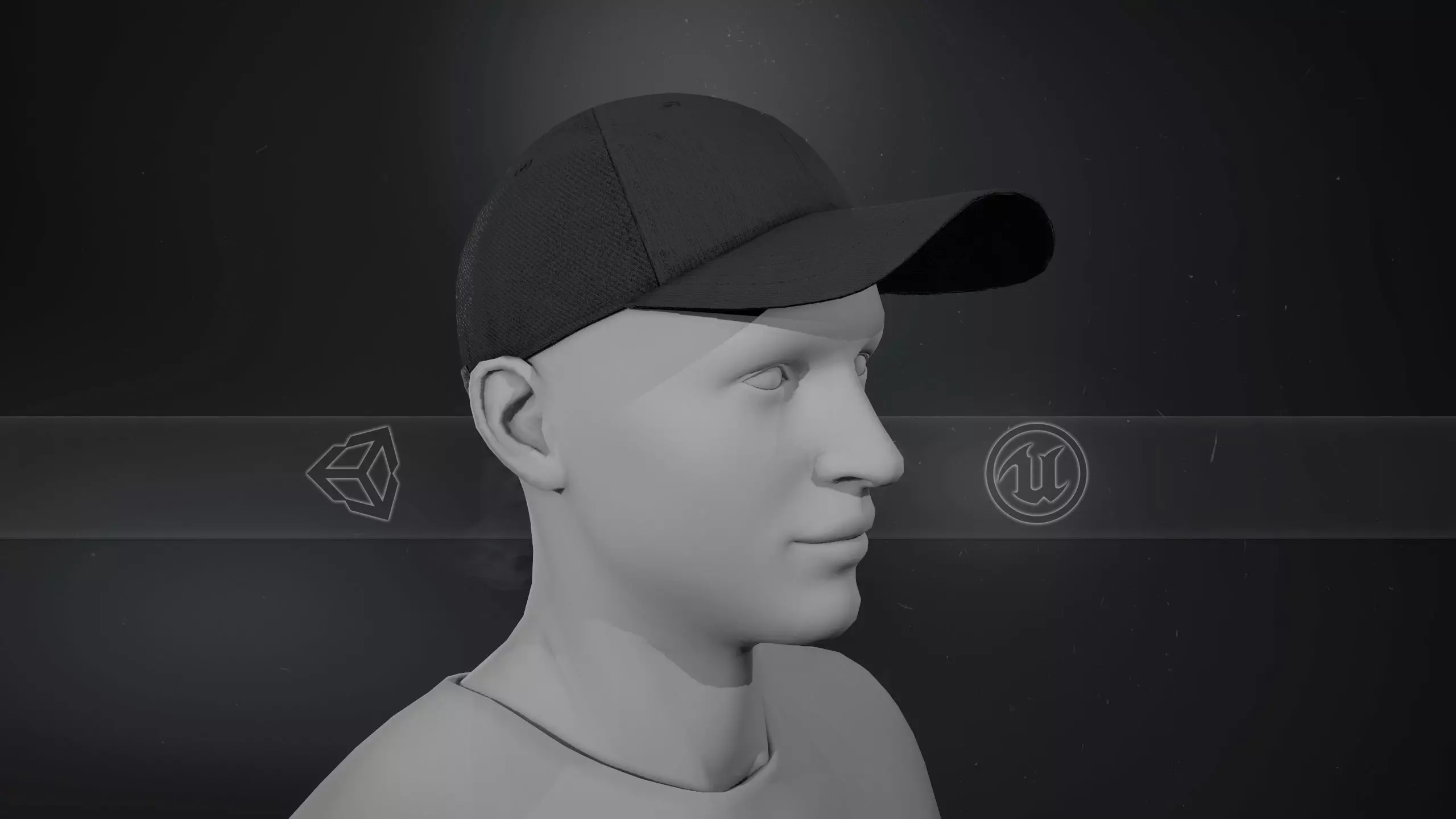 Black Basketball Hat Low-poly 3D model_0