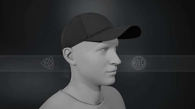 Black Basketball Hat Low-poly 3D model