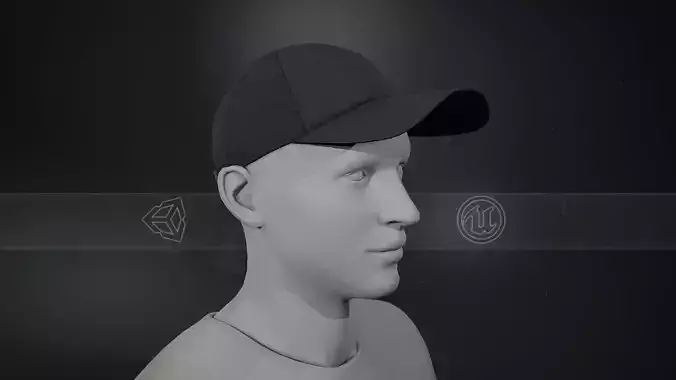 Black Basketball Hat Low-poly 3D model