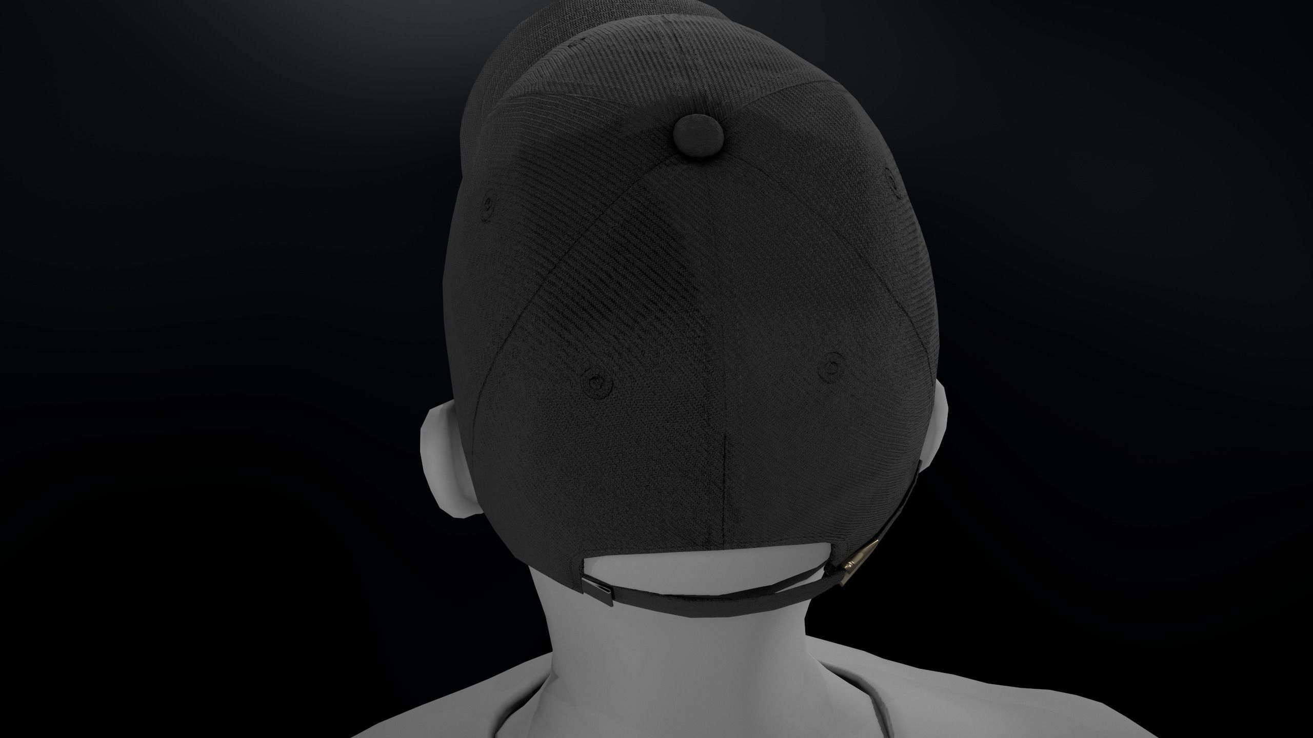 Black Basketball Hat Low-poly 3D model_2