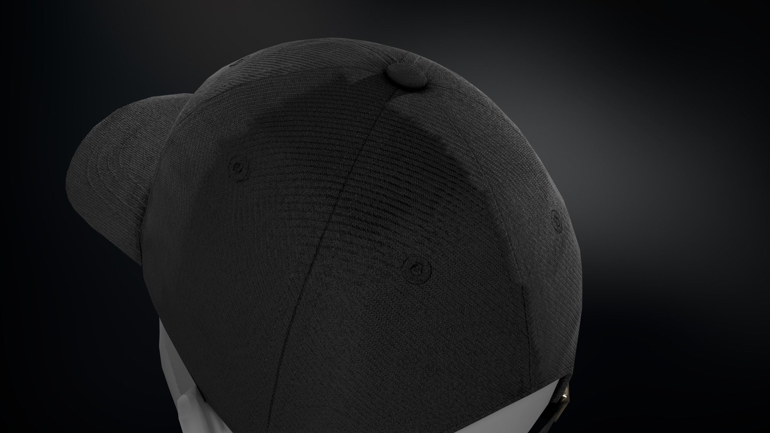 Black Basketball Hat Low-poly 3D model_15