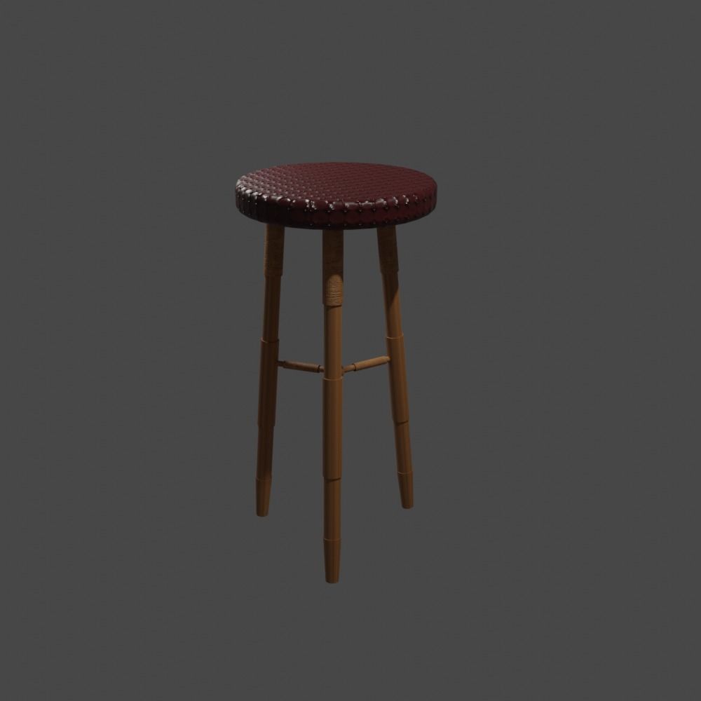 chair stool 3D model_1