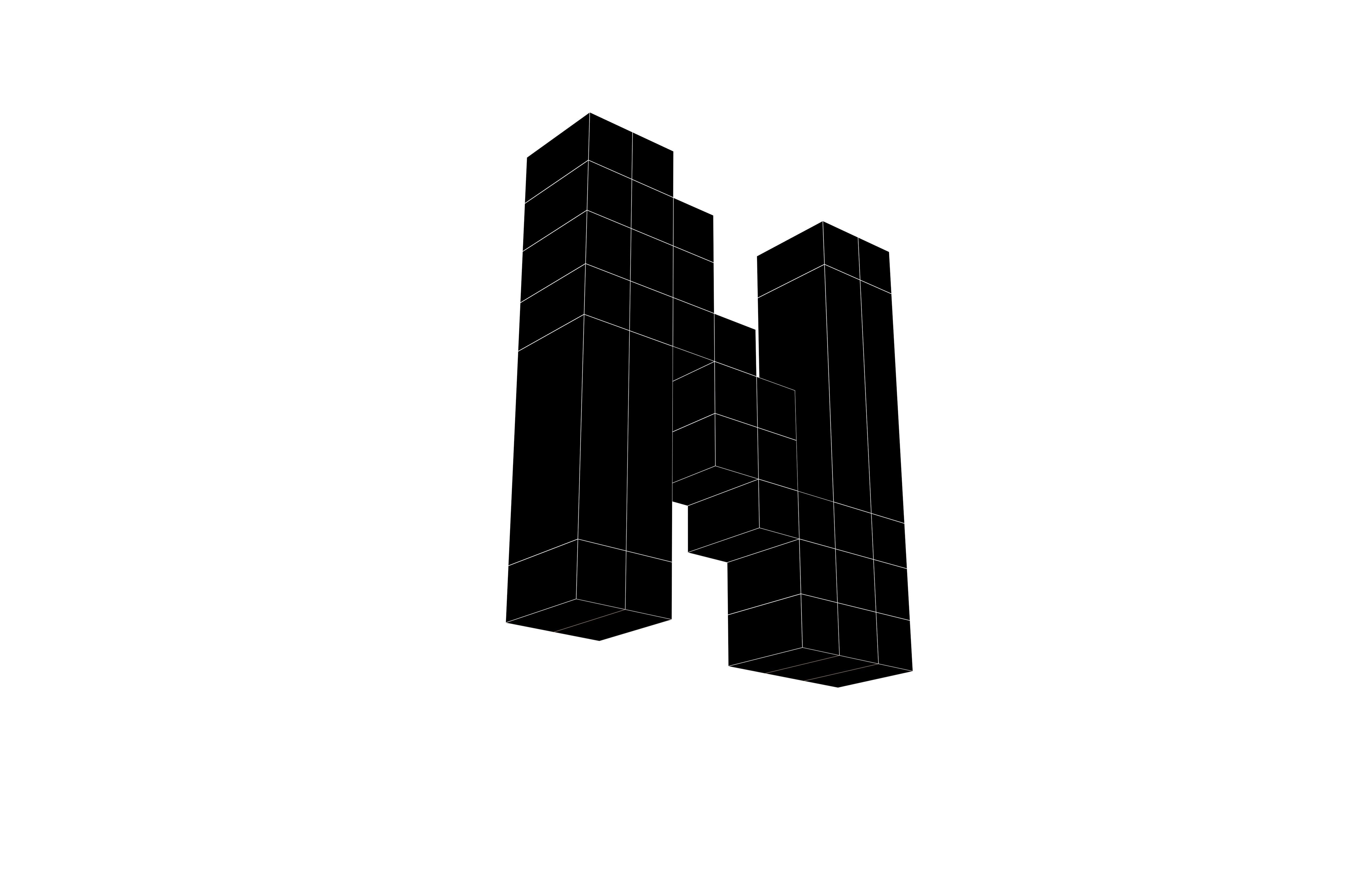 Pixel Font N v1 001 Low-poly 3D model_4