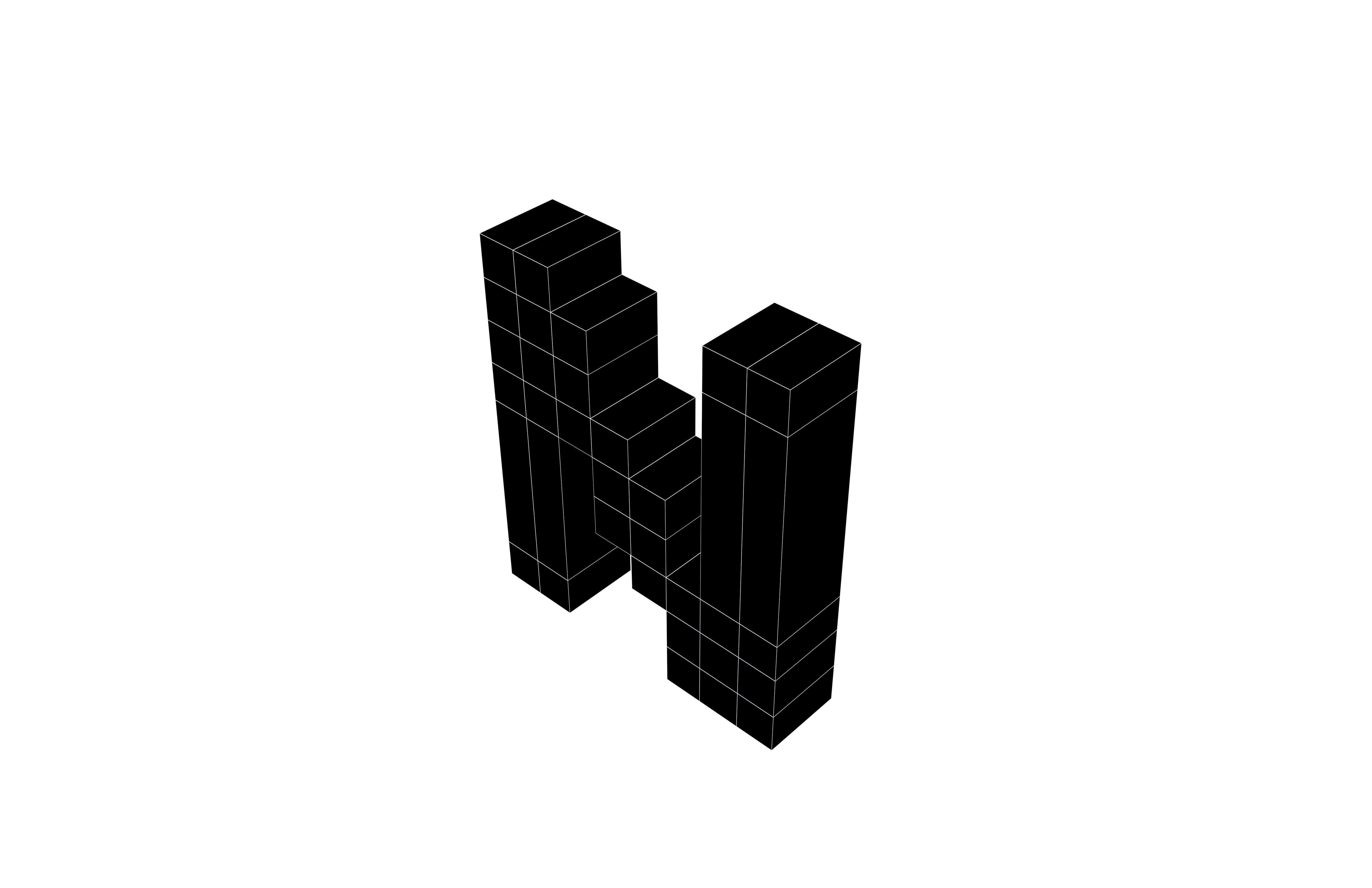Pixel Font N v1 001 Low-poly 3D model_7
