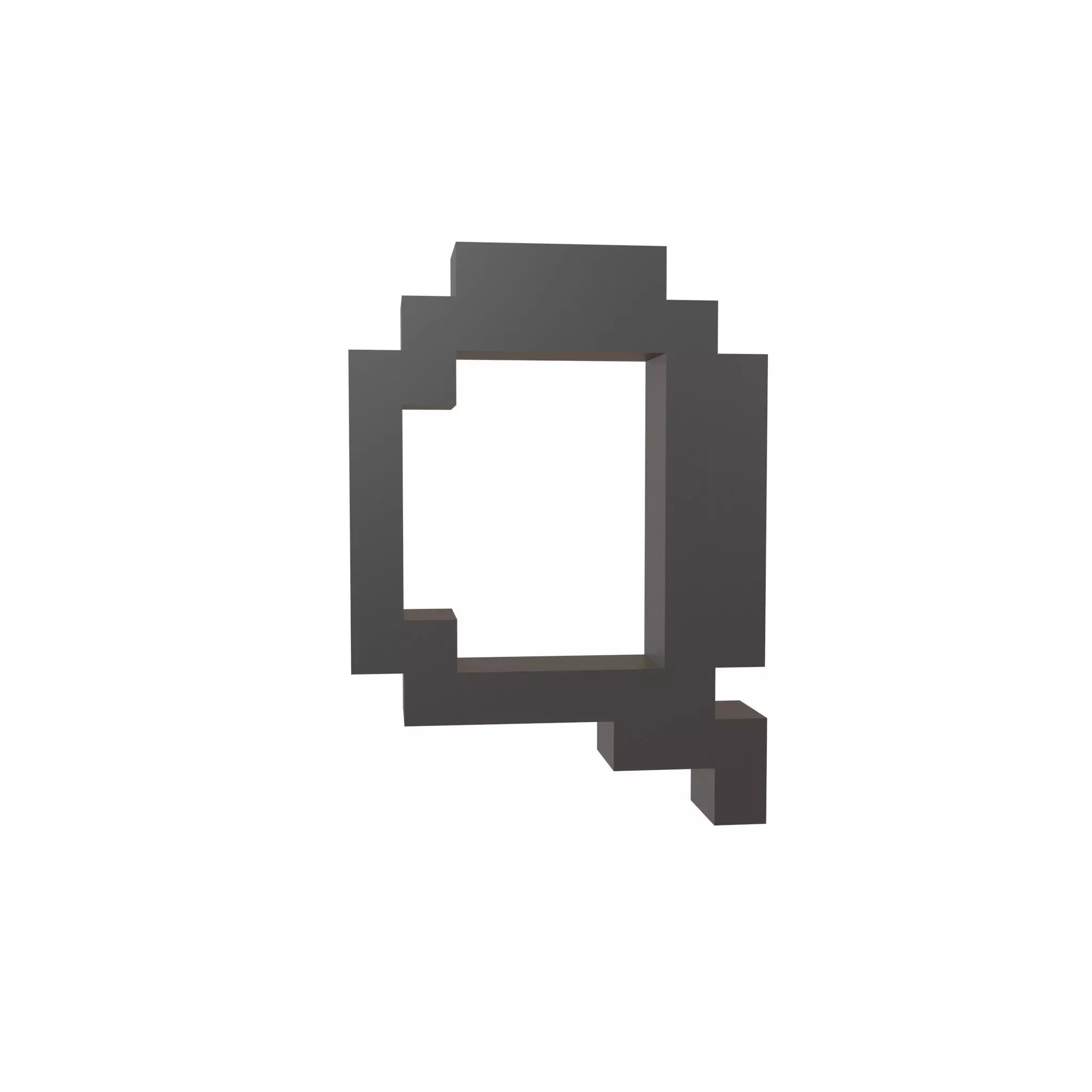 Pixel Font Q v1 001 Low-poly 3D model_0