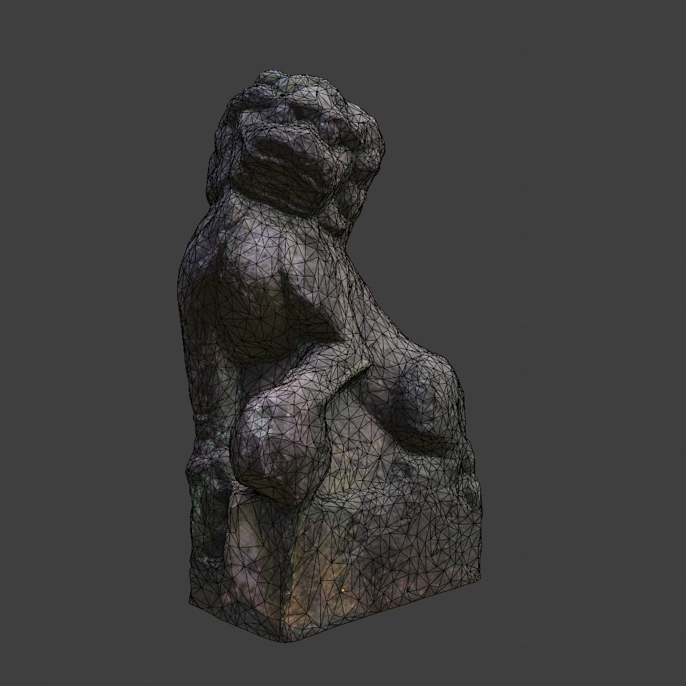 JiangXi Chinese stonelion Low-poly 3D model_6