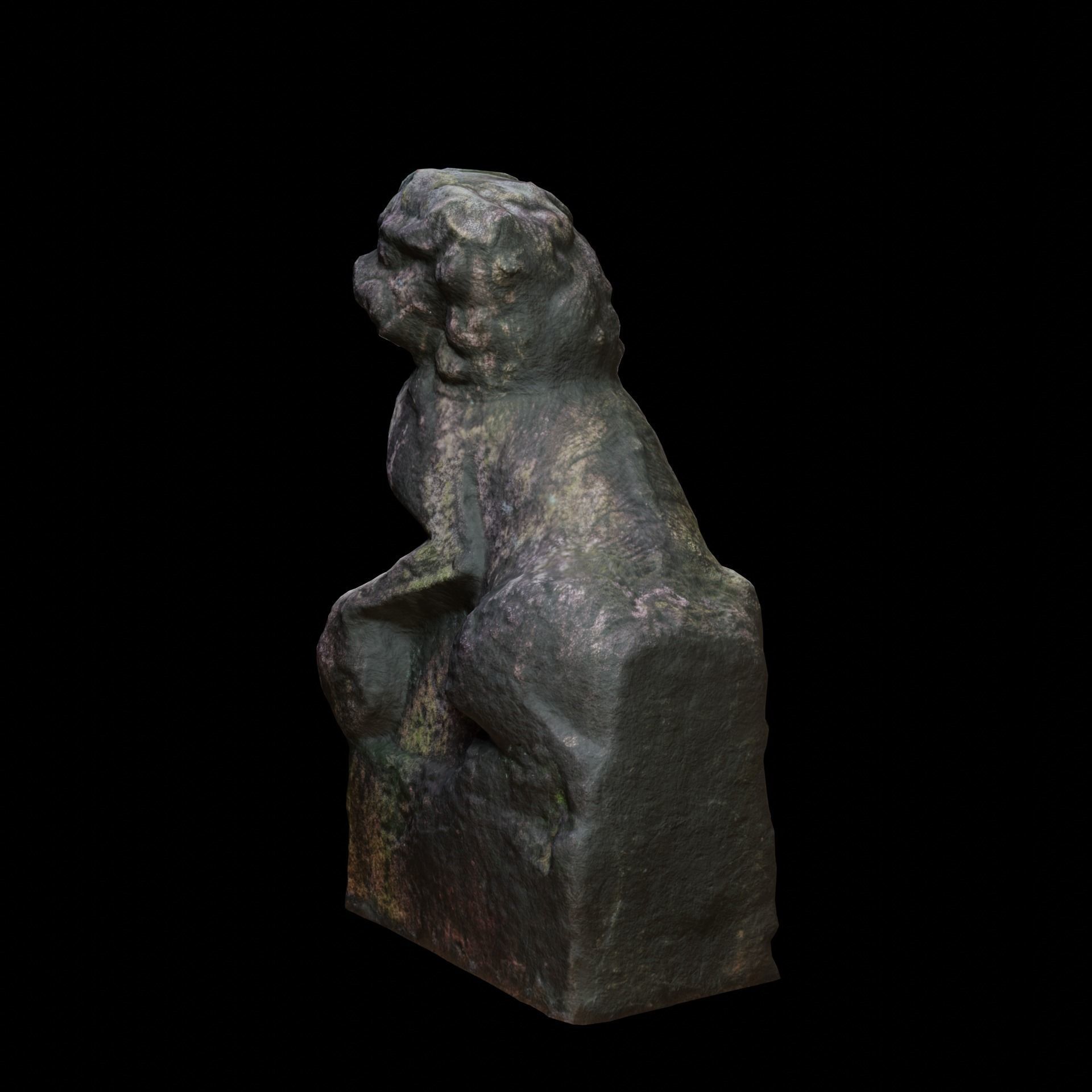 JiangXi Chinese stonelion Low-poly 3D model_3