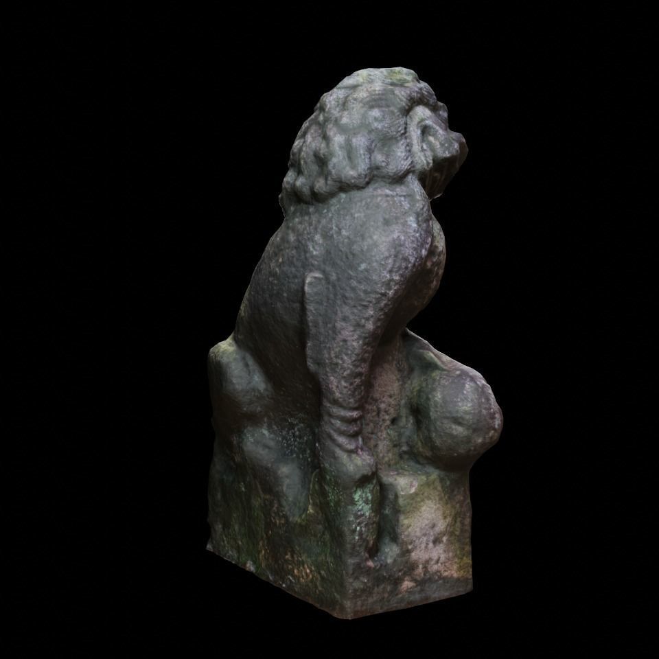 JiangXi Chinese stonelion Low-poly 3D model_8
