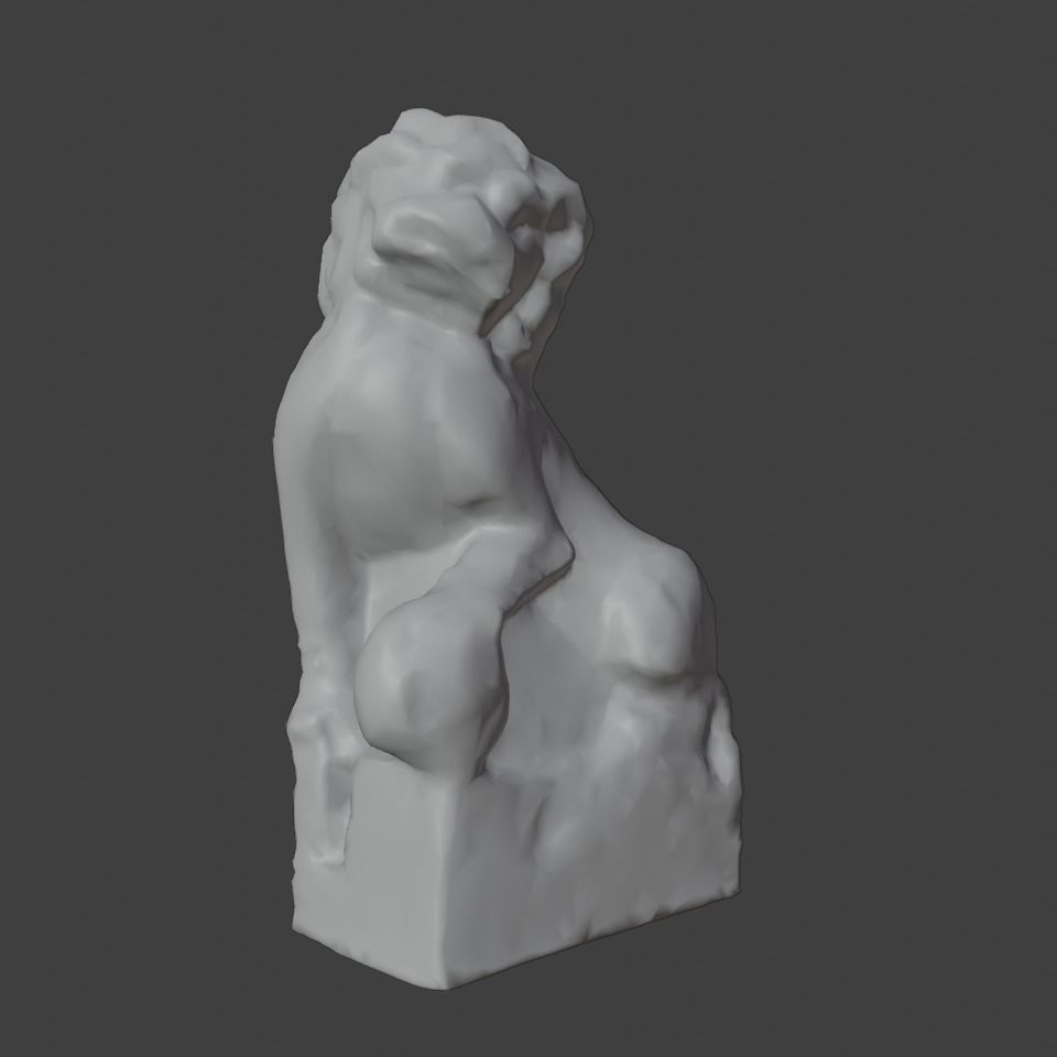 JiangXi Chinese stonelion Low-poly 3D model_4