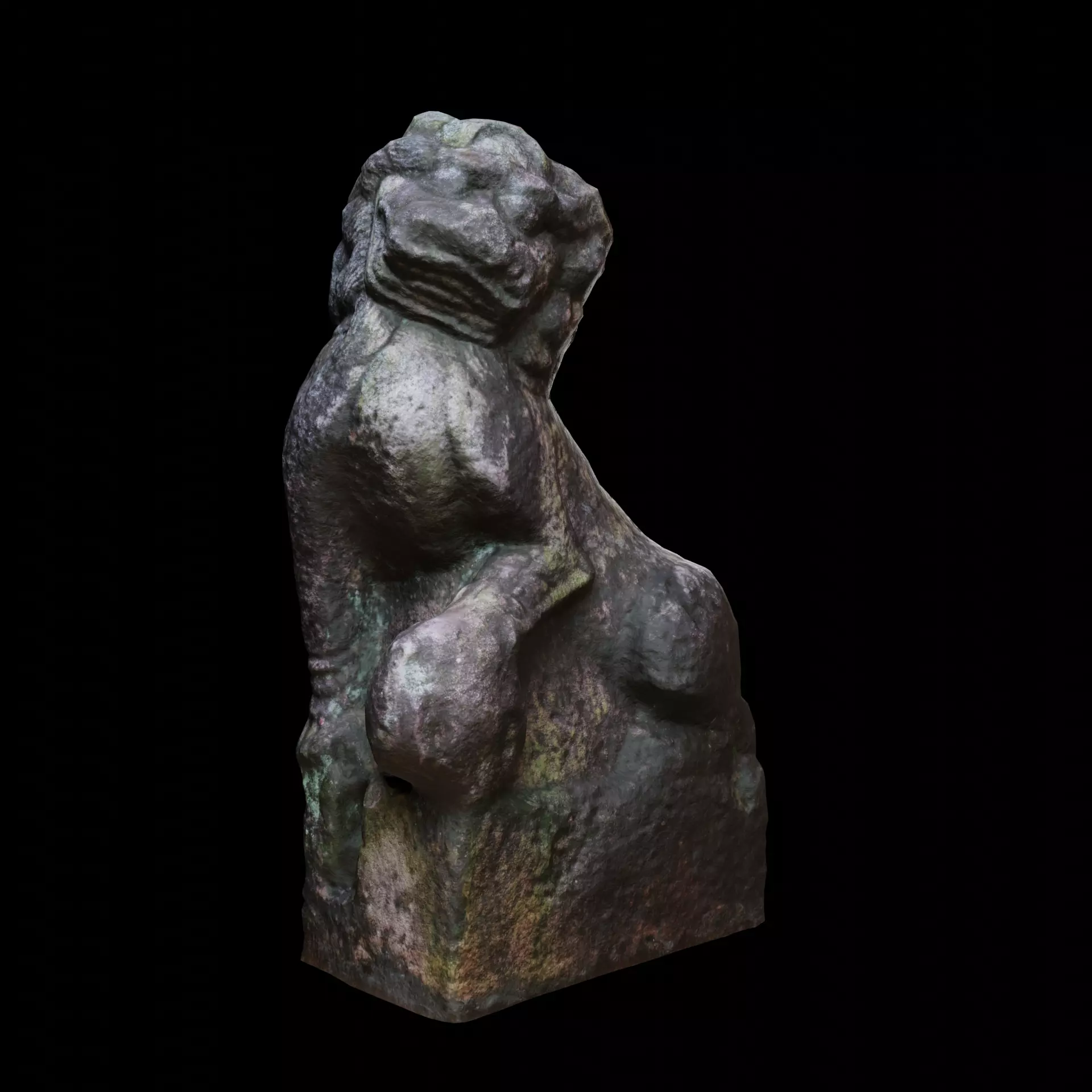 JiangXi Chinese stonelion Low-poly 3D model_0