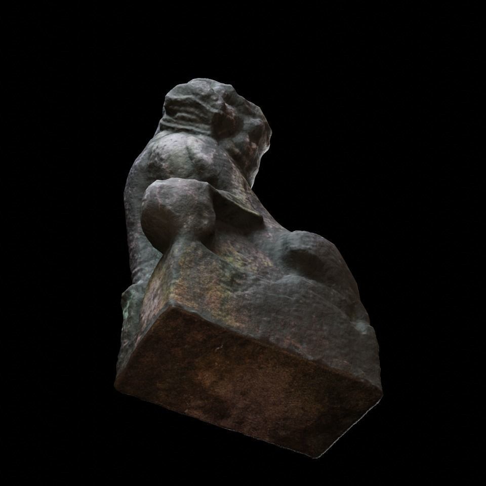 JiangXi Chinese stonelion Low-poly 3D model_11