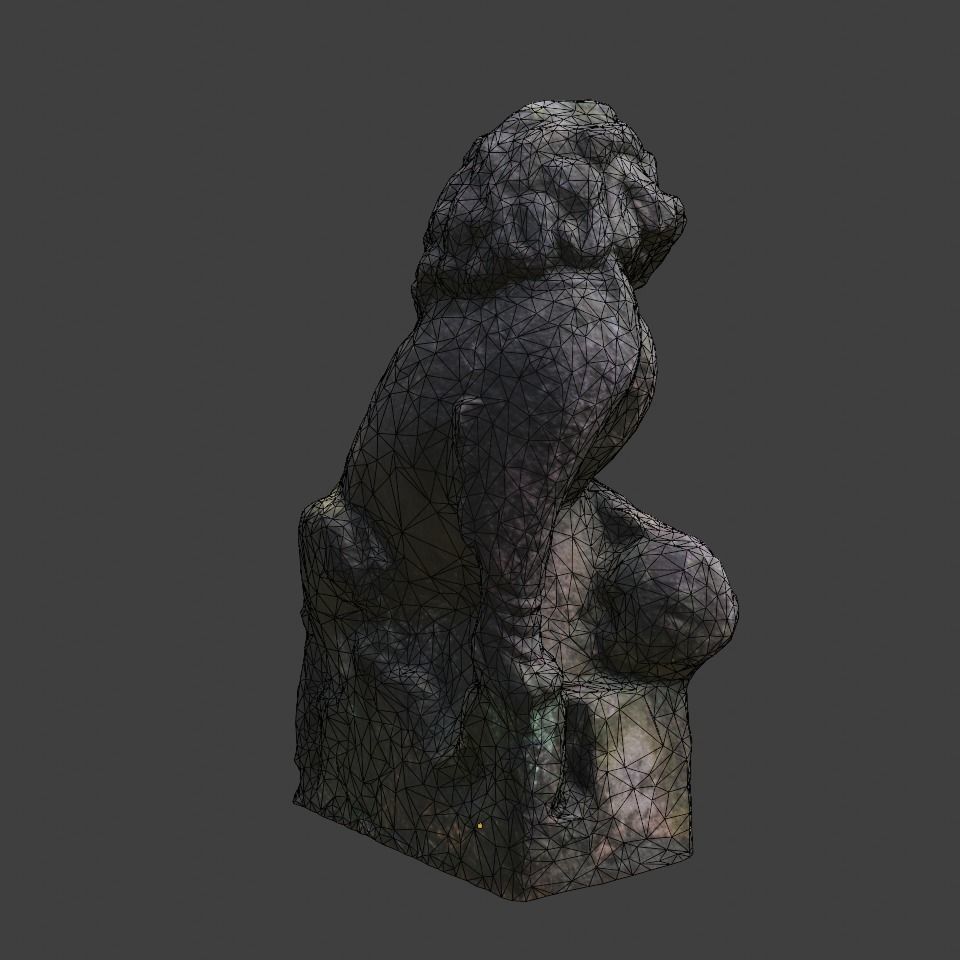 JiangXi Chinese stonelion Low-poly 3D model_7