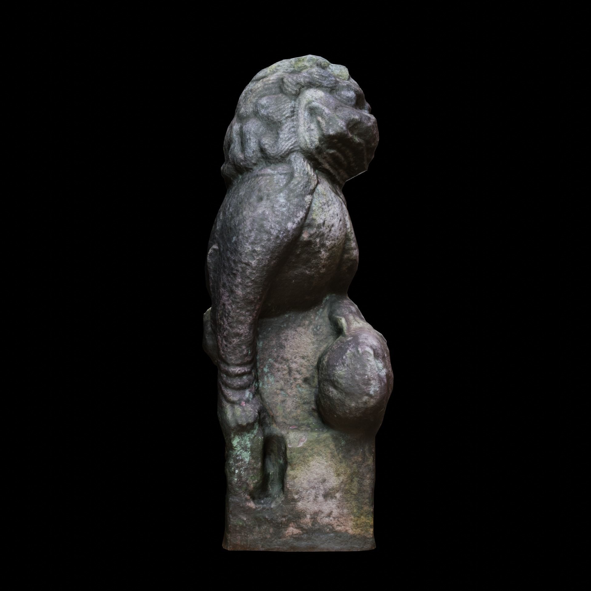 JiangXi Chinese stonelion Low-poly 3D model_2