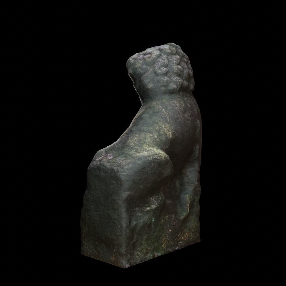 JiangXi Chinese stonelion Low-poly 3D model_9
